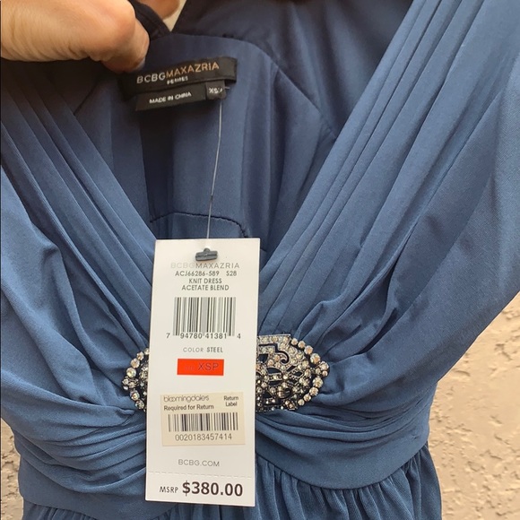 Bcbgmaxazria Jeweled Long Evening Dress Petite XSP - Picture 5 of 7